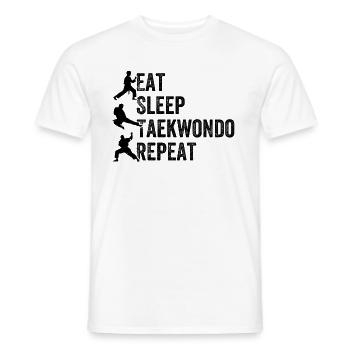 Eat Sleep Taekwondo Repeat - Taekwondo - Men's T-Shirt - white - Front - AI Model Male 178 dark (178cm)