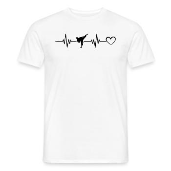 Taekwondo Heartbeat Heart Taekwondo fighter - Men's T-Shirt - white - Front - AI Model Male 178 dark (178cm)