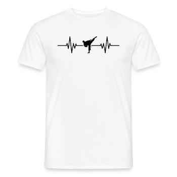 Taekwondo Heartbeat Taekwondo fighter - Men's T-Shirt - white - Front - AI Model Male 178 dark (178cm)