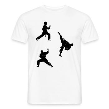 Taekwondo Silhouette Taekwondo Fighter Silhouettes - Men's T-Shirt - white - Front - AI Model Male 178 dark (178cm)