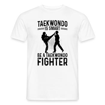 Le taekwondo est intelligent Soyez un combattant de taekwondo - T-shirt homme - blanc - Devant - AI Model Male 178 dark (178cm)