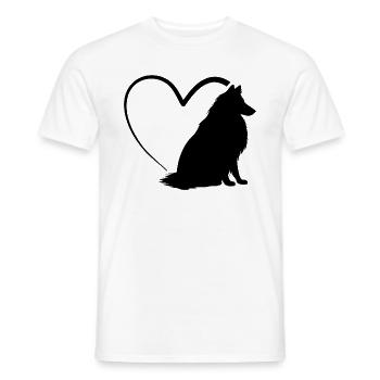 Rough Collie Dog Lover Rough Collie Heart Rough Co - Men's T-Shirt - white - Front - AI Model Male 178 dark (178cm)