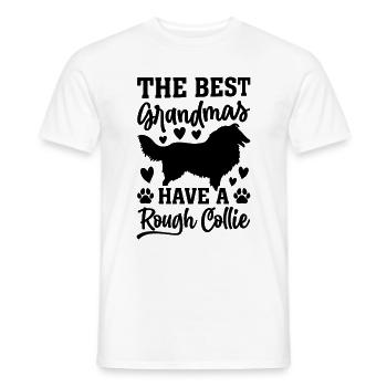 The best Grandmas have a Rough Collie - Rough Coll - Men's T-Shirt - white - Front - AI Model Male 178 dark (178cm)