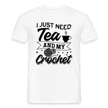 Crochet Crochet Lover J’ai juste besoin de thé et de mon cr - T-shirt homme - blanc - Devant - AI Model Male 178 dark (178cm)