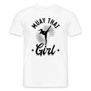 Muay Thai Fille - T-shirt homme - blanc - Devant - AI Model Male 178 dark (178cm)
