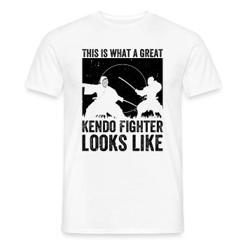 This is what a great Kendo Fighter looks like - Men's T-Shirt - white - Front - AI Model Male 178 dark (178cm)