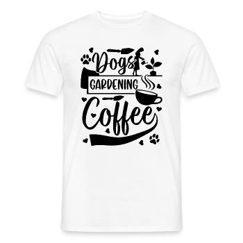 Dogs Gardening Coffee - Hobby Gardener Gardening - Männer T-Shirt - Weiß - Vorne - AI Model Male 178 dark (178cm)