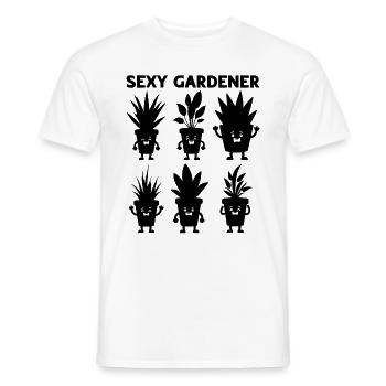 Jardinier sexy - Amoureux des plantes Jardinage drôle - T-shirt homme - blanc - Devant - AI Model Male 178 dark (178cm)