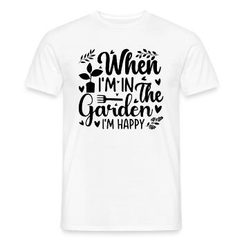 Quand je suis dans le jardin, je suis heureux - Jardinage Hobby - T-shirt homme - blanc - Devant - AI Model Male 178 dark (178cm)