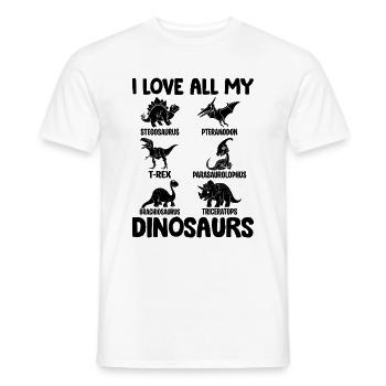 Dinosaur Lover Dino Lover - J’adore tous mes - T-shirt homme - blanc - Devant - AI Model Male 178 dark (178cm)