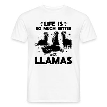 Llama Lover - Life is so much better with Llamas - Männer T-Shirt - Weiß - Vorne - AI Model Male 178 dark (178cm)