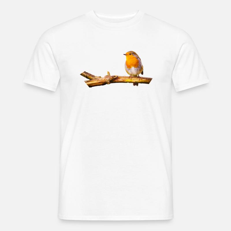 Robin - Männer T-Shirt - Weiß