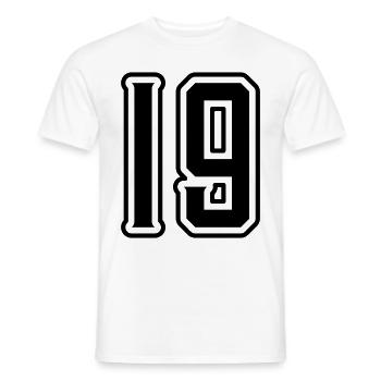19 Zahl symbol - Männer T-Shirt - Weiß - Vorne - AI Model Male 178 dark (178cm)