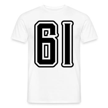 Symbole numérique 61 - T-shirt homme - blanc - Devant - AI Model Male 178 dark (178cm)