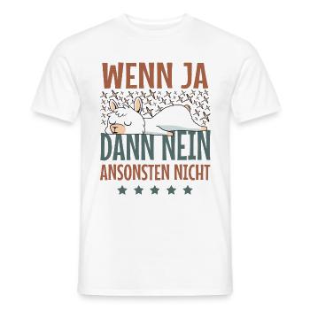 Süßes Lama Lustige Sprüche Langschläfer Faulenzer - Männer T-Shirt - Weiß - Vorne - AI Model Male 178 dark (178cm)