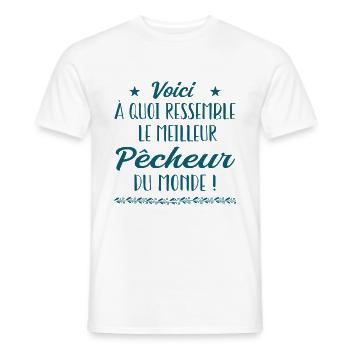 Voici à quoi ressemble meilleur pêcheur du monde - T-shirt homme - blanc - Devant - AI Model Male 178 dark (178cm)