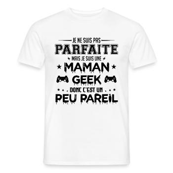 Je ne suis pas parfaite mais je suis gameuse - T-shirt homme - blanc - Devant - AI Model Male 178 dark (178cm)