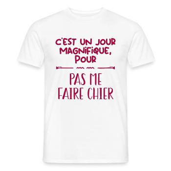 J'aime pas les gens - T-shirt homme - blanc - Devant - AI Model Male 178 dark (178cm)