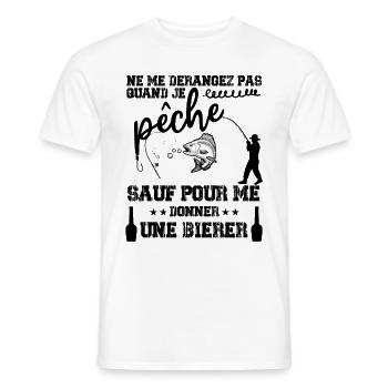 NE ME DÉRANGEZ PAS QUAND JE PÊCHE - T-shirt homme - blanc - Devant - AI Model Male 178 dark (178cm)