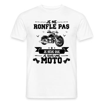 je ne ronfle pas je rêve que je suis une moto - T-shirt homme - blanc - Devant - AI Model Male 178 dark (178cm)