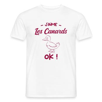 J’aime les canards ok ?! - T-shirt homme - blanc - Devant - AI Model Male 178 dark (178cm)