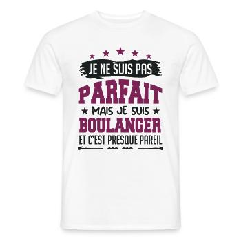 je ne suis pas parfait BOULANGER | boulanger - T-shirt homme - blanc - Devant - AI Model Male 178 dark (178cm)