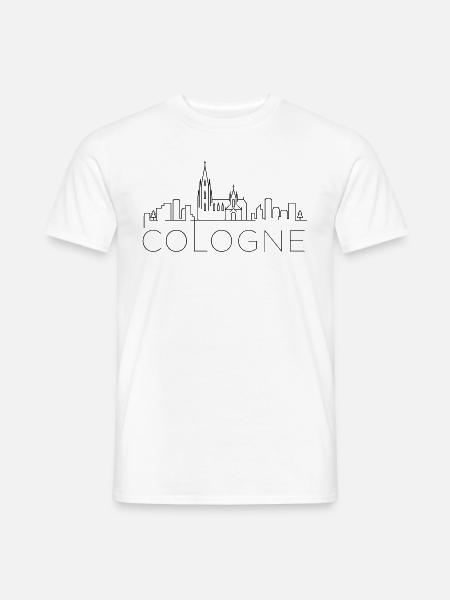 Cologne City Skyline Silhouette Kölner Dom - Männer T-Shirt - Weiß