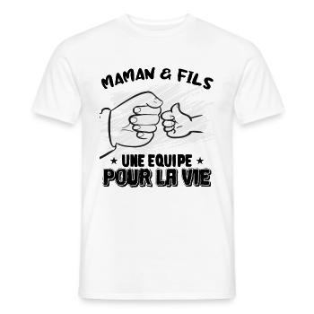 Meilleure équipe pour la vie Maman et fils - T-shirt homme - blanc - Devant - AI Model Male 178 dark (178cm)