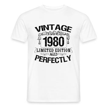 1980 Vintage | Limited edition 1980 aged perfectly - Men's T-Shirt - white - Front - AI Model Male 178 dark (178cm)
