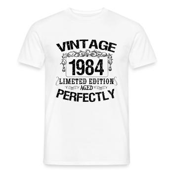 Jahrgang 1984 | Limitierte Auflage 1984 perfekt gealtert - Männer T-Shirt - Weiß - Vorne - AI Model Male 178 dark (178cm)