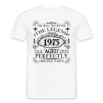 1975 | The Legend since 1975 birthday - Men's T-Shirt - white - Front - AI Model Male 178 dark (178cm)