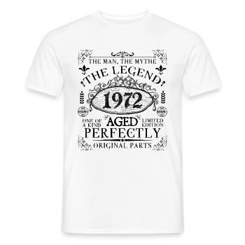 1972| Die Legende seit 1972 Geburtstag - Männer T-Shirt - Weiß - Vorne - AI Model Male 178 dark (178cm)