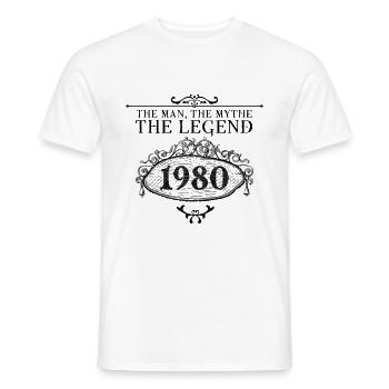 1980 | Die Legende seit 1980 Geburtstag - Männer T-Shirt - Weiß - Vorne - AI Model Male 178 dark (178cm)