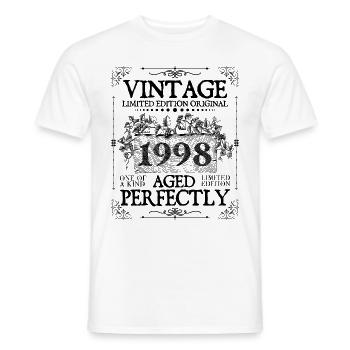 1998 | Vintage Aged Perfectly seit 1998 Geburtstag - Männer T-Shirt - Weiß - Vorne - AI Model Male 178 dark (178cm)