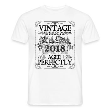 2018 | Vintage Aged Perfectly since 2018 birthday - Men's T-Shirt - white - Front - AI Model Male 178 dark (178cm)