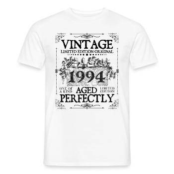 1994 | Vintage Aged Perfectly seit 1994 Geburtstag - Männer T-Shirt - Weiß - Vorne - AI Model Male 178 dark (178cm)