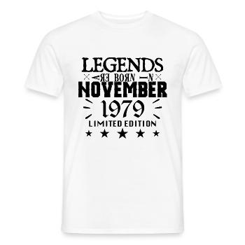 November 1979 | 1979 Legenden wurden im November geboren - Männer T-Shirt - Weiß - Vorne - AI Model Male 178 dark (178cm)