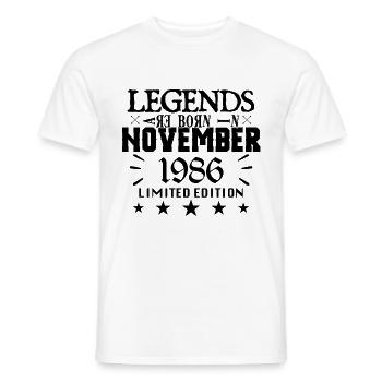 November 1986 | 1986 Legenden wurden im November geboren - Männer T-Shirt - Weiß - Vorne - AI Model Male 178 dark (178cm)