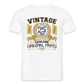 Vintage 25 years - birthday gift 25 years !!! - Men's T-Shirt - white - Front - AI Model Male 178 dark (178cm)