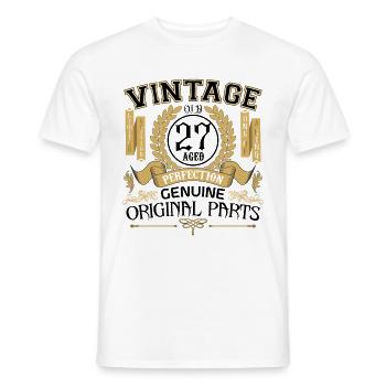 Vintage 27 Jahre alt - Geburtstagsgeschenk 27 Jahre !! - Männer T-Shirt - Weiß - Vorne - AI Model Male 178 dark (178cm)