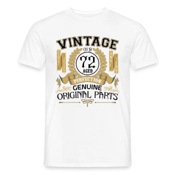Vintage 72 ans - cadeau d’anniversaire 72 ans !!! - T-shirt homme - blanc - Devant - AI Model Male 178 dark (178cm)