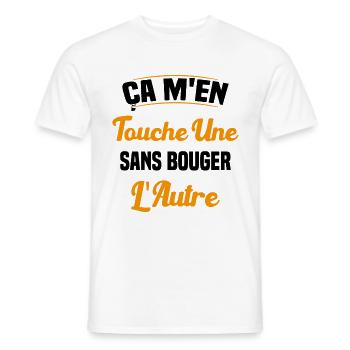 Ça M'en Touche Une Sans Bouger L'autre - T-shirt homme - blanc - Devant - AI Model Male 178 dark (178cm)