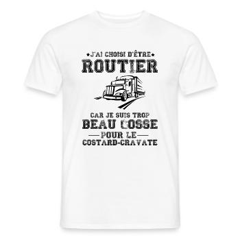 idee cadeau humour pour un papa routier - T-shirt homme - blanc - Devant - AI Model Male 178 dark (178cm)