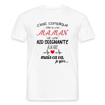 pas parfaite aide-soignante;cadeau aide soignante - T-shirt homme - blanc - Devant - AI Model Male 178 dark (178cm)