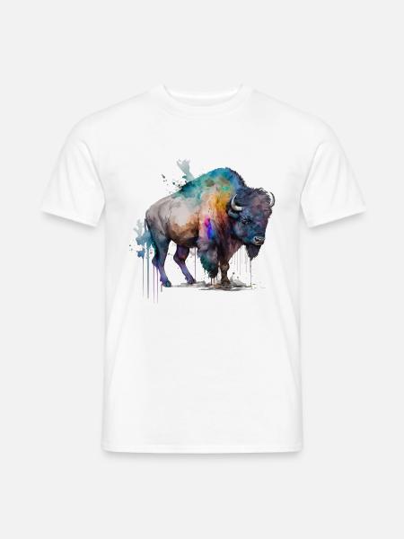 Bauernhof Bison Tierliebhaber Bisons Tier - Männer T-Shirt - Weiß