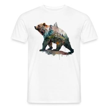Bear Mountains Village Gift Woman Art Animals Zoo - Men's T-Shirt - white - Front - AI Model Male 178 dark (178cm)