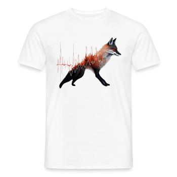 Fuchs Herzschlag Geschenk EKG Tier Puls Kunst Zoo - Männer T-Shirt - Weiß - Vorne - AI Model Male 178 dark (178cm)