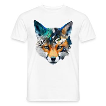 Fuchs Kunst Bunt Rotfuchs Geschenk Tier Tierisch - Männer T-Shirt - Weiß - Vorne - AI Model Male 178 dark (178cm)