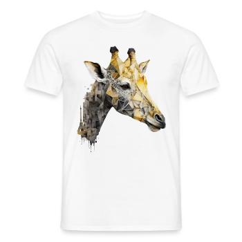 Giraffe Art Africa Zoo Animal Motif Gift Motif - Men's T-Shirt - white - Front - AI Model Male 178 dark (178cm)