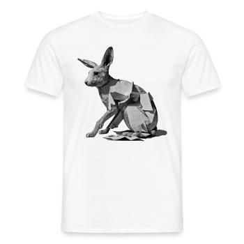 Lapin Polygone Journal Art Cadeau Animal Lapin - T-shirt homme - blanc - Devant - AI Model Male 178 dark (178cm)